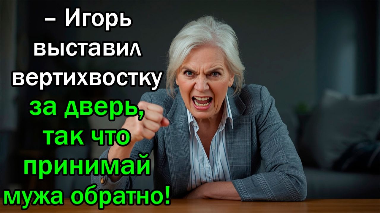 – Игорь выставил вертихвостку за дверь, так что принимай мужа назад!