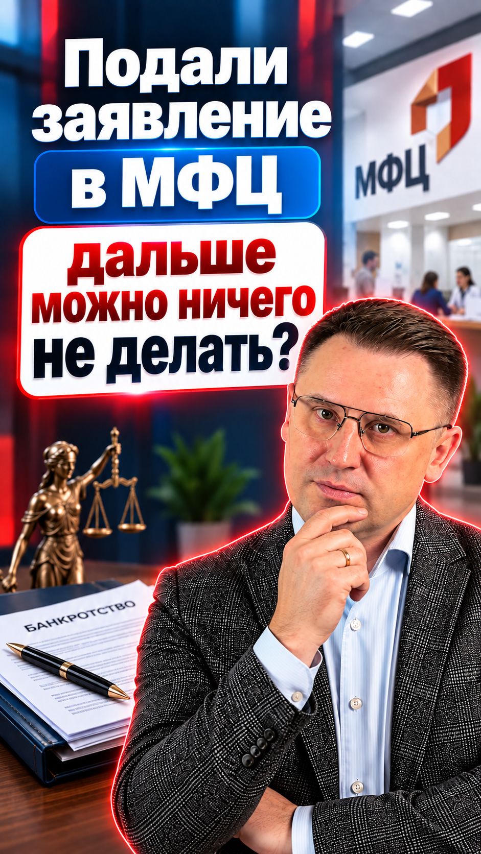 Подали заявление на банкротство в МФЦ — дальше можно ничего не делать?