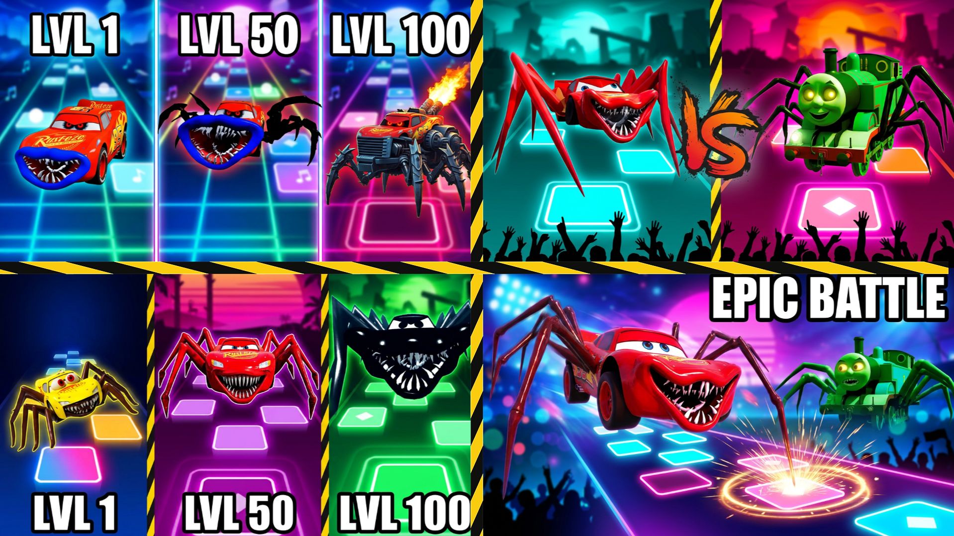 SCARY MONSTER CARS TILES HOP! Comp. Ep. 414