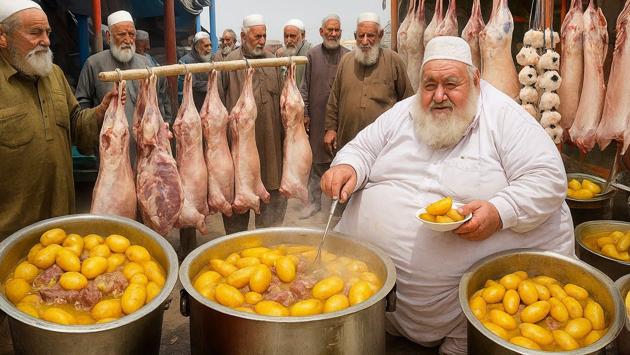 Самый известный рецепт уличной еды Афганистана на Рош | 500 кг говяжьего дампухата