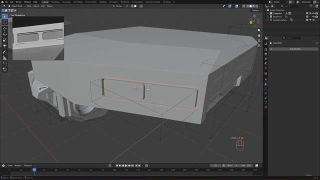 BLENDER THE SCI-FI WAR MACHINE 29. 029_Adding Rear Vents And Side Details To The Main Wing