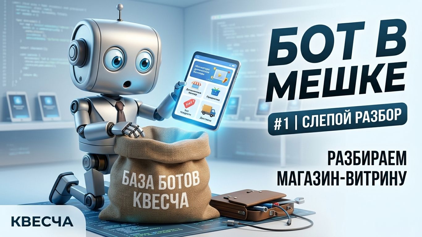 Бот магазин-витрина с мини-приложением. Товар дня, баннеры акций и доставка.