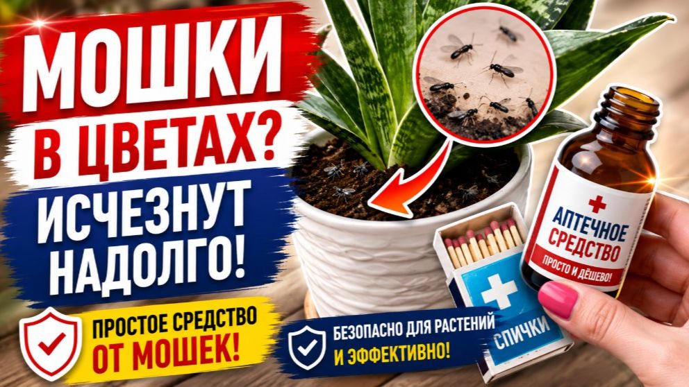 Мошки исчезнут из цветочных горшков! Помогает простое средство