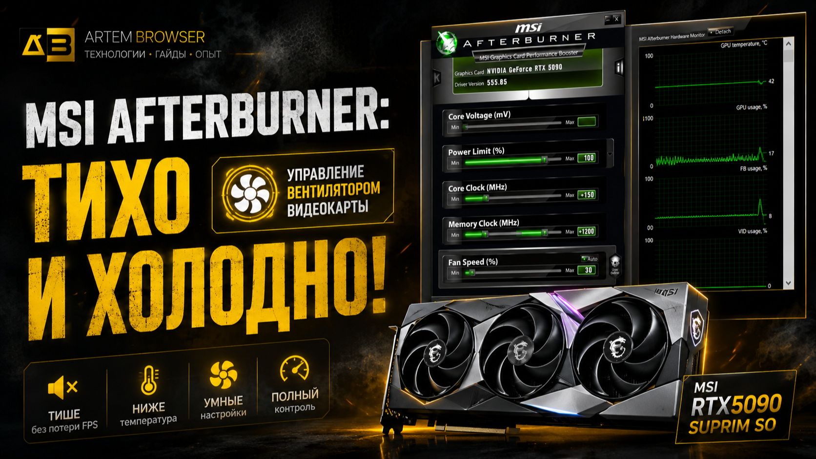 Как настроить вентиляторы видеокарты в MSI Afterburner