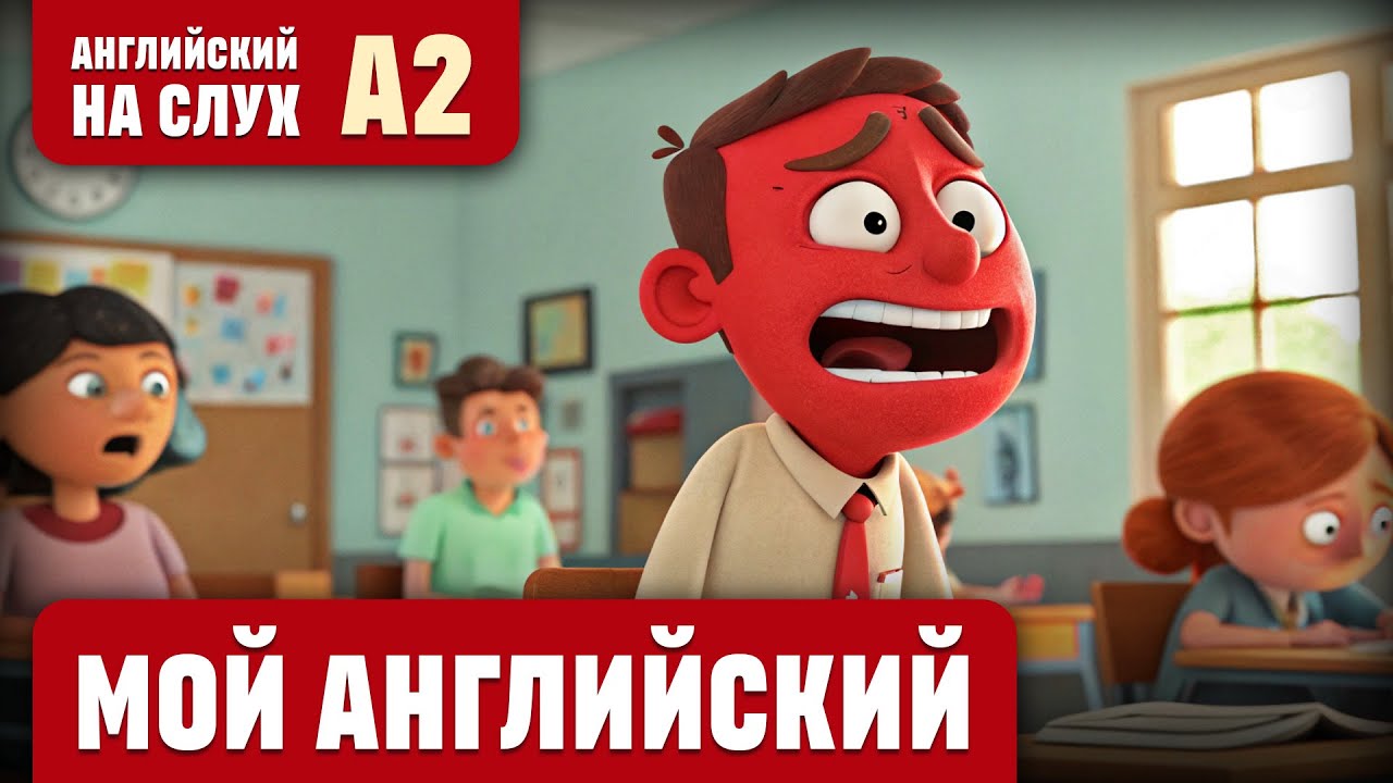 Мой Английский. Веселый рассказ (уровень А2). Английский на слух.