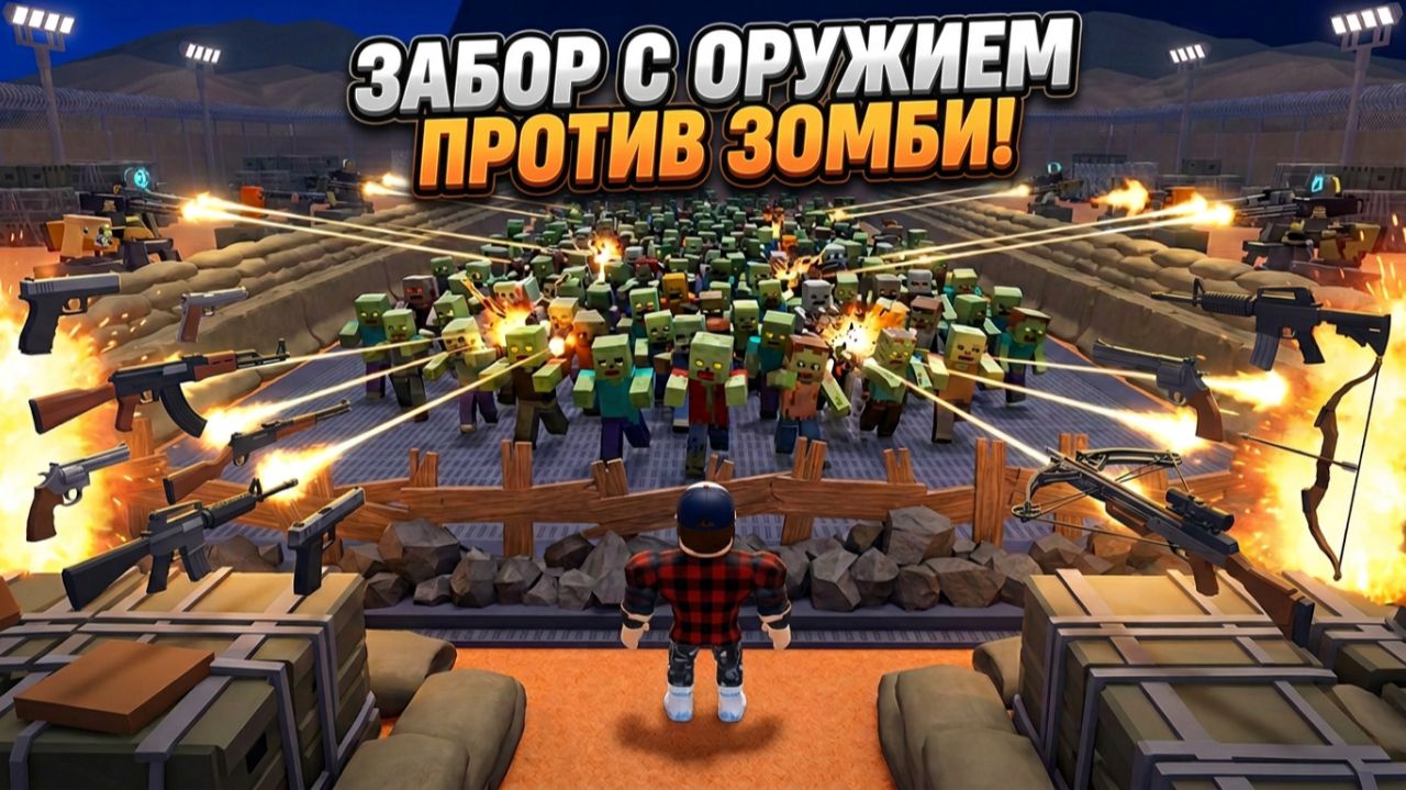 ЗАЩИТА ЗАБОРА ОРУЖИЕМ в ROBLOX
