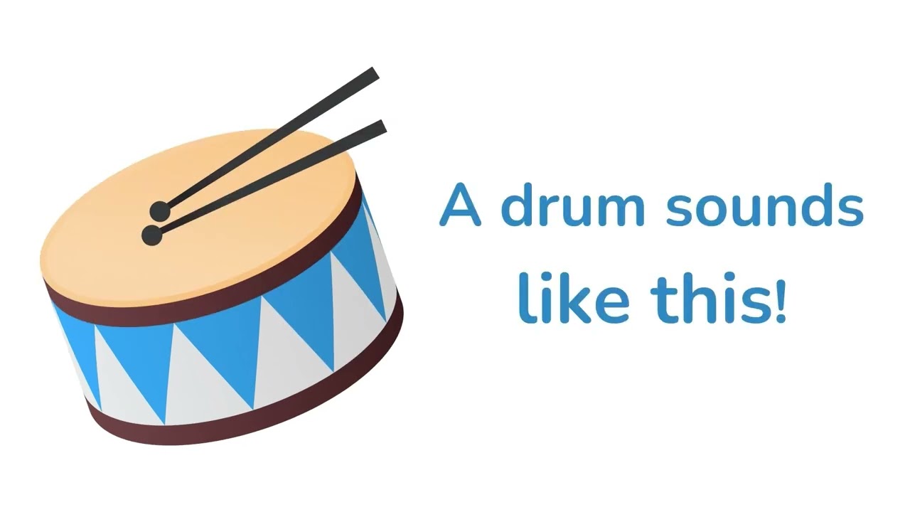 Instruments' Sounds. The English Lesson For Kids.