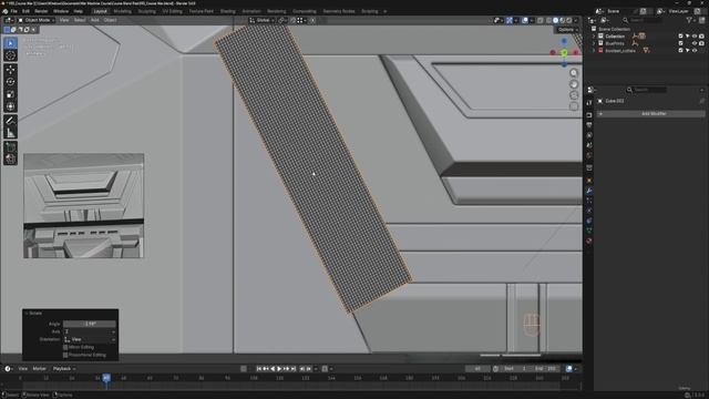 BLENDER THE SCI-FI WAR MACHINE 51. 051_Adding The Front Light Panel Details