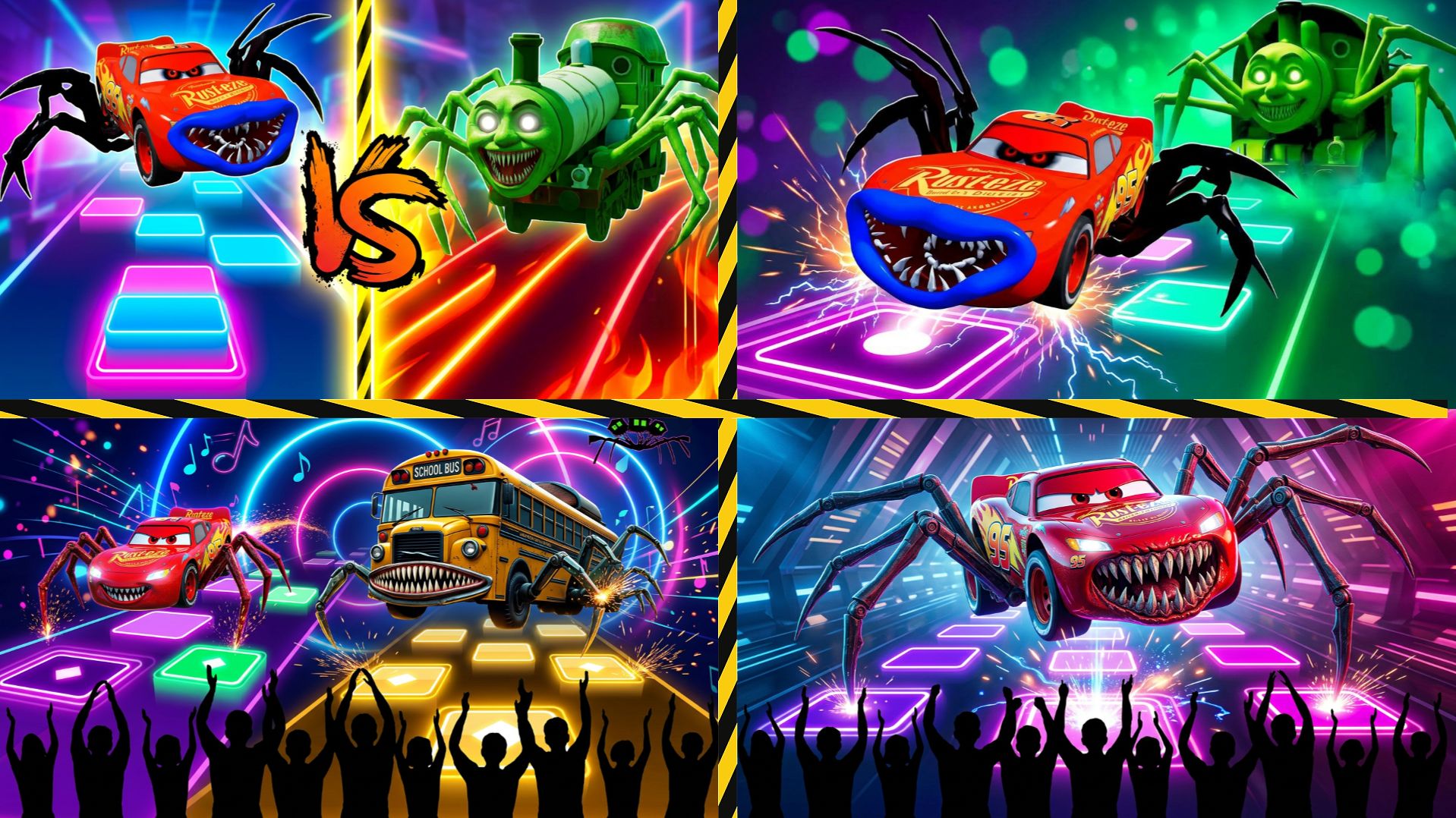 SCARY MONSTER CARS TILES HOP! Comp. Ep. 418