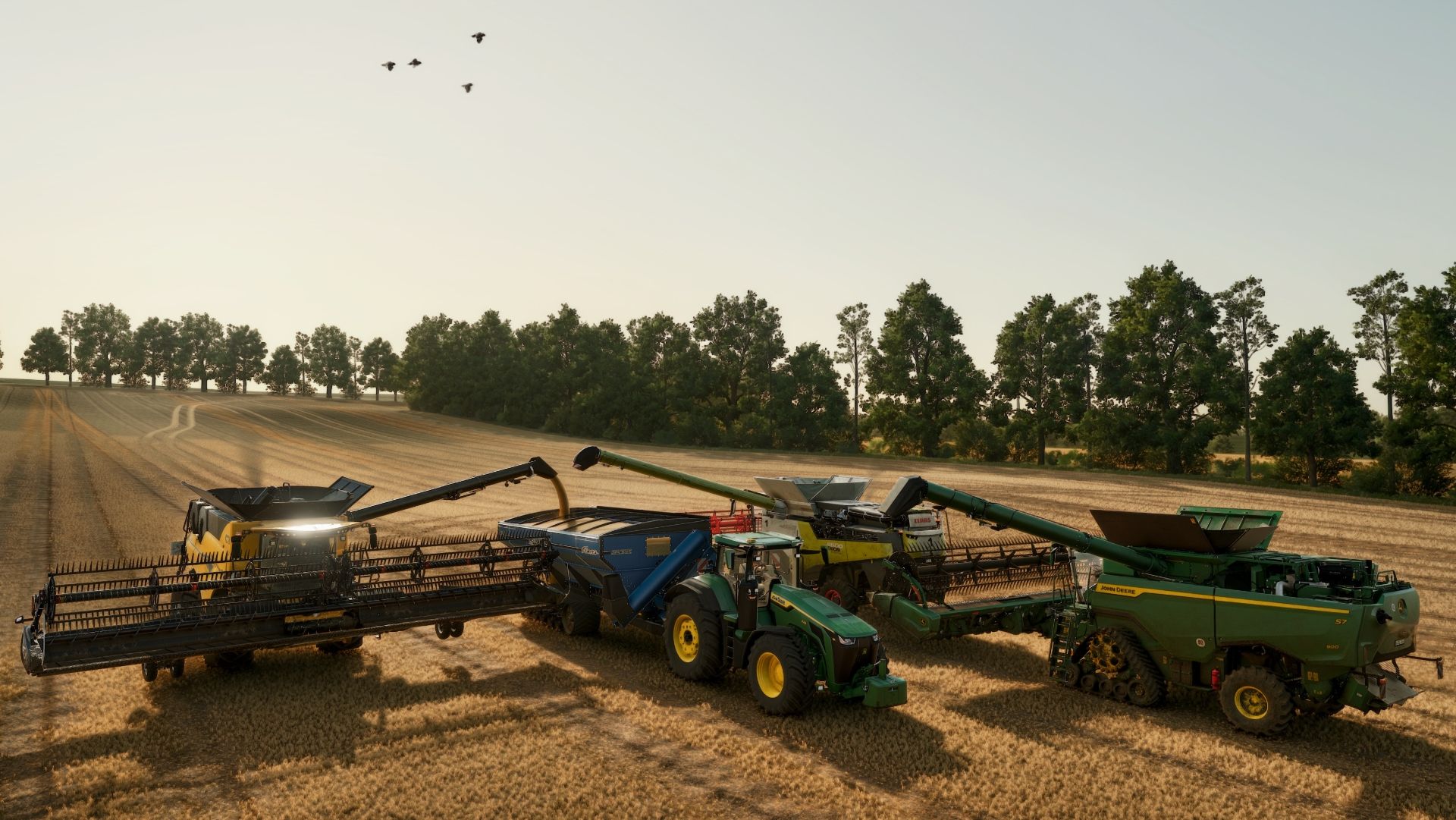 FS25 | New Holland CR10.90, John Deere S7, 8R 540, Claas Lexion 8600, Уборка пшеницы | DLSS 5