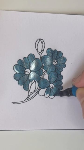 Блестящие цветы 💙 раскраска