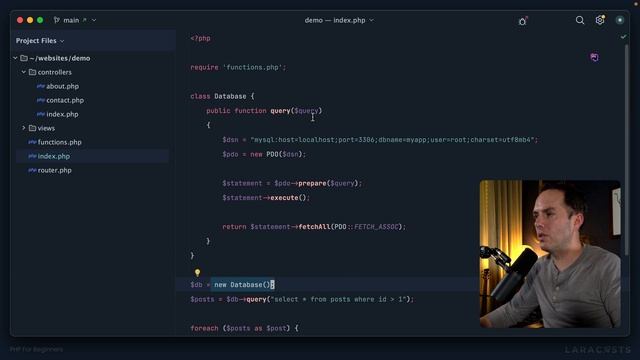 18 - Extract A PHP Database Class Laracast