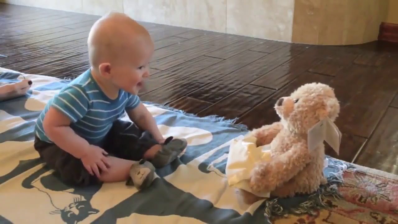 Мишка PEEKABOO обзор и реакция ребёнка ссылка на товар  в описание