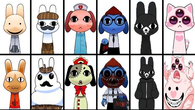 My Sprunki OC : All Animal Hospital Characters Phase 1 To Phase 2 (from Peppa Pig)