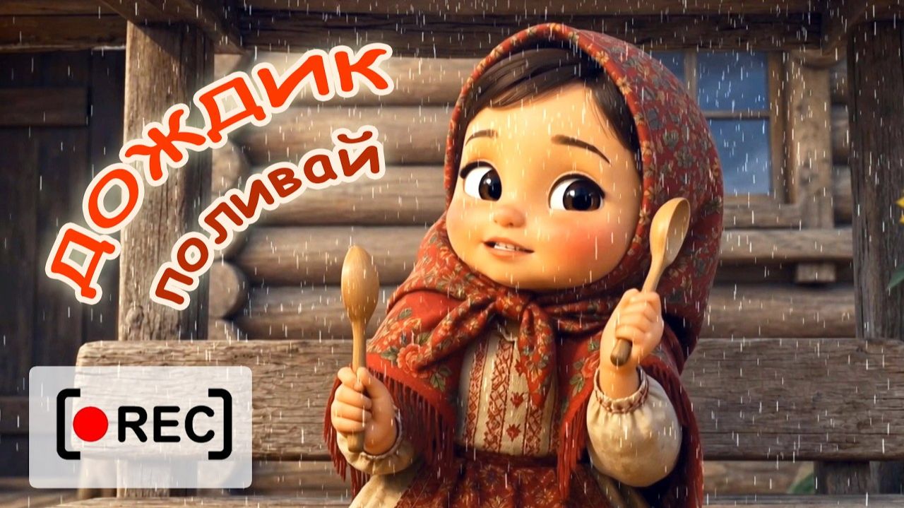 ДОЖДИК, ПОЛИВАЙ!💧(Игра на ложках) Русская народная мульт-песенка потешка. 🎶 Наше всё [rec]