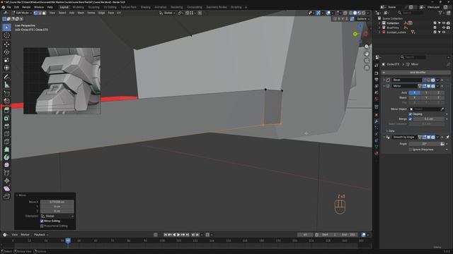 BLENDER THE SCI-FI WAR MACHINE 48. 048_Detailing The Rear Foot Armor Plates