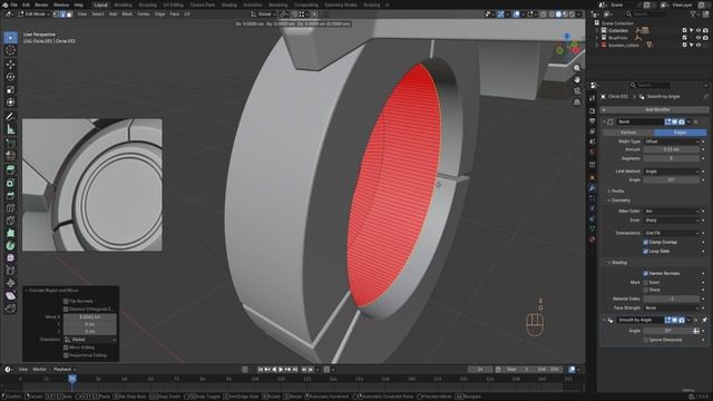 BLENDER THE SCI-FI WAR MACHINE 40. 040_Modeling The Ribbed Knee Joint Cylinder