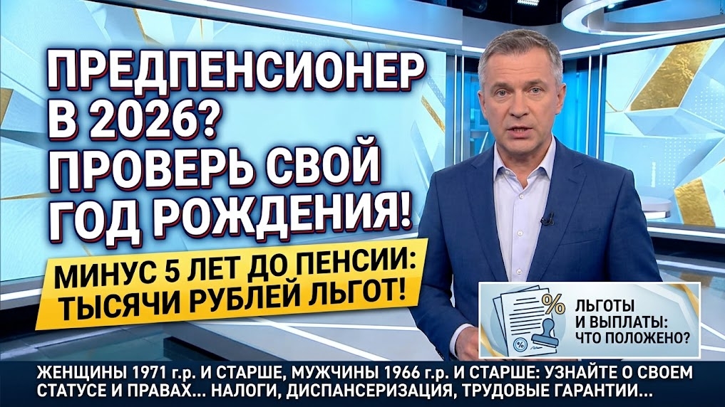 Кто считается предпенсионером в 2026 году: возраст, годы рождения, льготы и права предпенсионеров