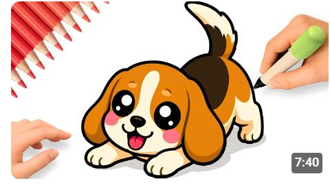 Как легко нарисовать Собаку породы Бигль шаг за шагом 🐶✏️