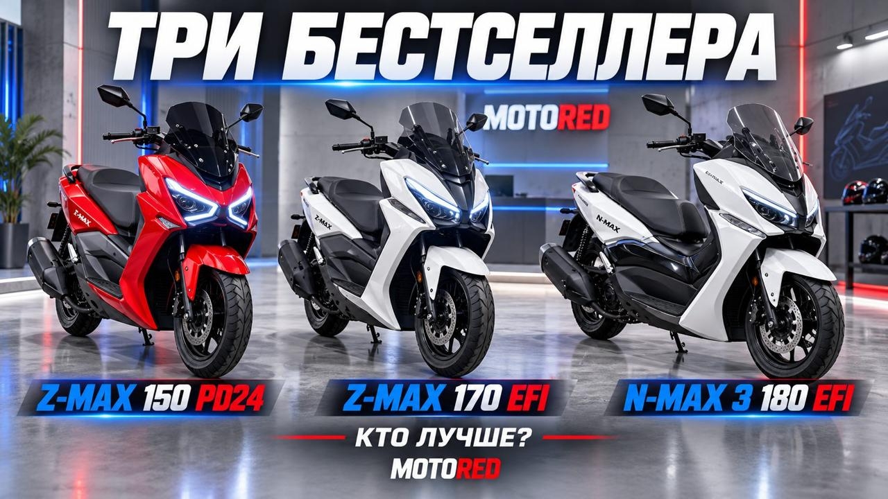 MotoRed: Визуальное сравнение бестселлеров: Z-max 150cc PD24, Z-max 170cc EFI и N-max 3  180cc EFI!