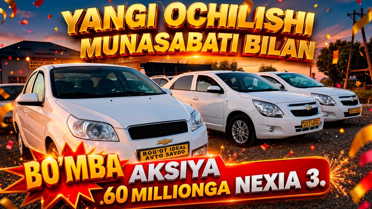 Янги авто салон очилди боготда  Ideal Avto Savdo