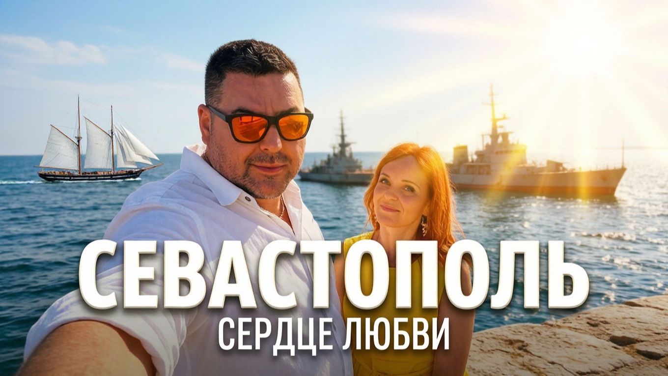 Севастополь набережная.СЕРДЦЕ ЛЮБВИ молодоженов.Церковь Архангела Михаила с песочком для свечей