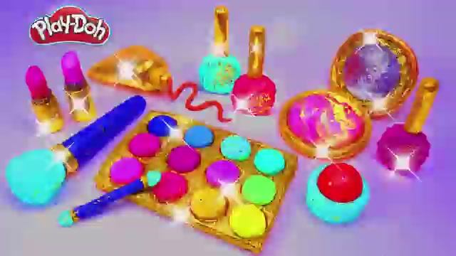 Очумелые Ручки! Набор косметики из Play‑Doh как сделать тени для век, помаду и лак для ногтей из Pla