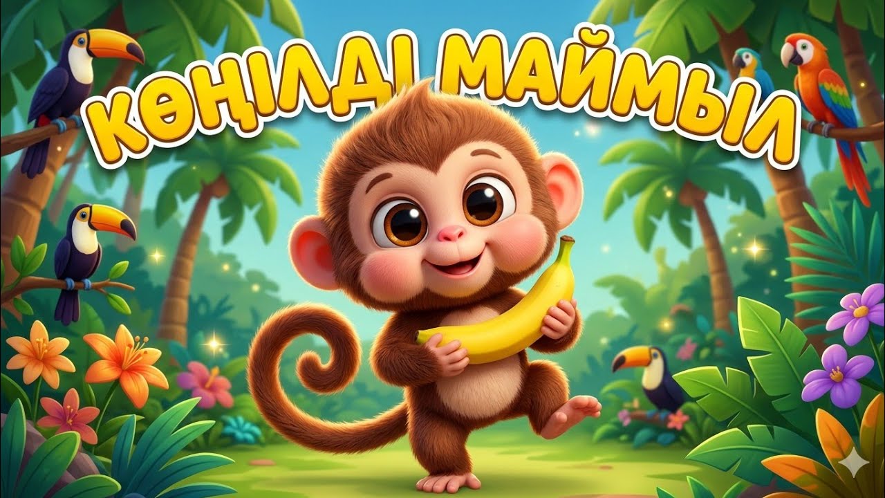 Көңілді маймыл 🐵 Қазақша балалар әні