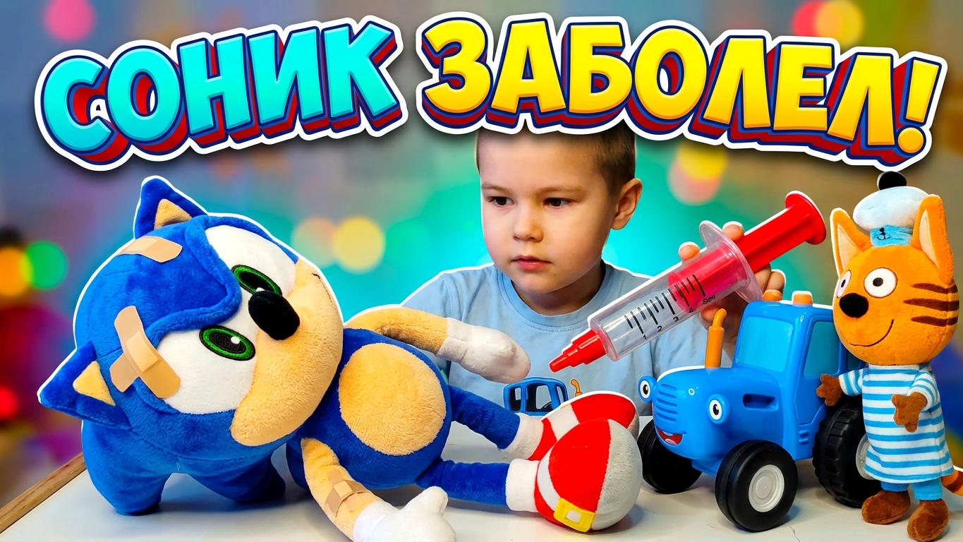 СОНИК ЗАБОЛЕЛ! 🤯 СИНИЙ ТРАКТОР И КОРЖИК ЛЕЧАТ СОНИКА