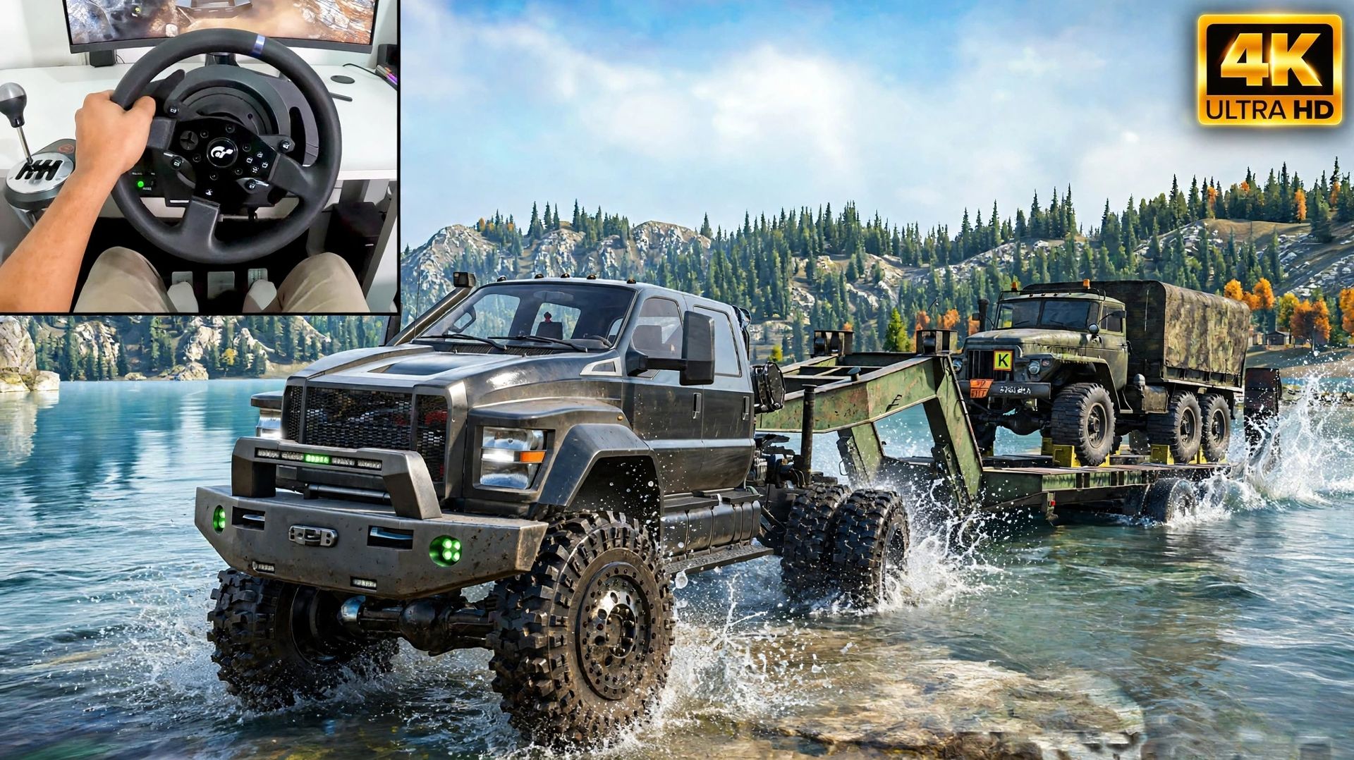 🚛 Ford F-750 на экстремальном бездорожье! Спасение утонувшего грузовика. автосимулятор бездорожья