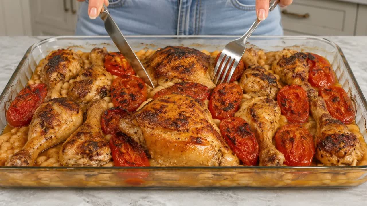 Куриные бёдра с белой фасолью 🍗🔥 Вкуснее шашлыка — бабушкин рецепт ужина за 60 минут