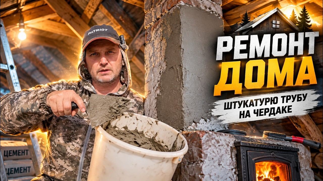 Добрался до ПЕЧНОЙ ТРУБЫ! Продолжаю ремонт старого дома