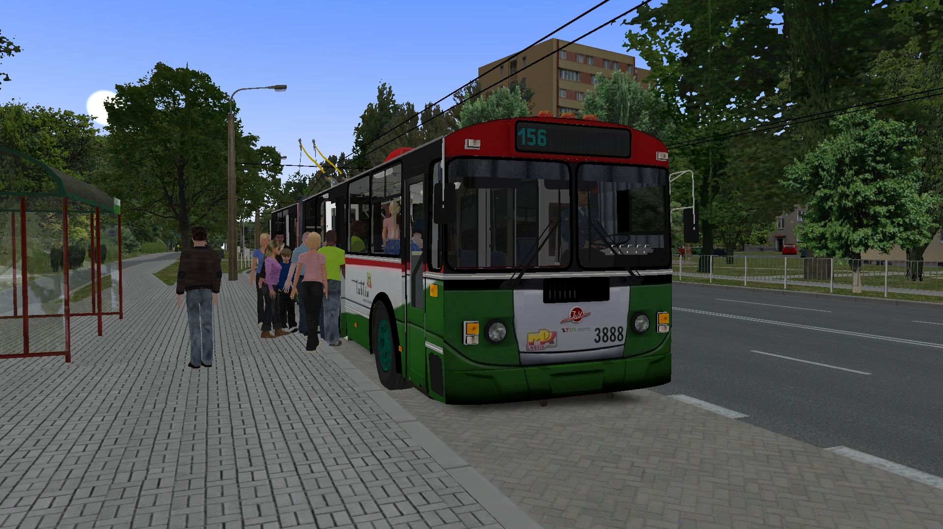 Поездка на ЗиУ-6205 по маршруту №156 по карте Project Lublin 3.1