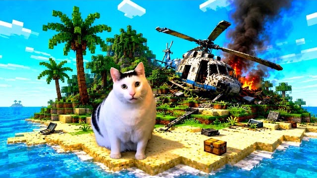 Minecraft:КОТ ВЫЖИВАЕТ НА ТАИНСТВЕННОМ ОСТРОВЕ! 🐱🏝️ (Серия 1)