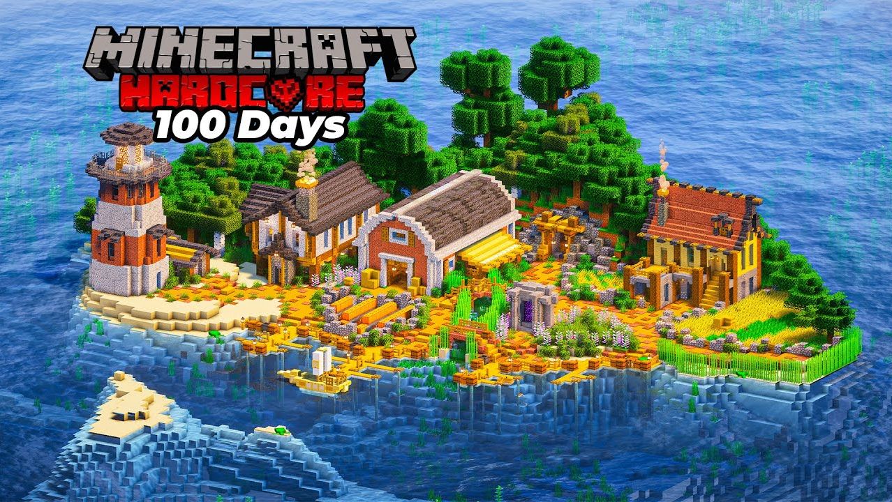 Я пережил 100 дней на необитаемом острове в режиме Hardcore в Minecraft!