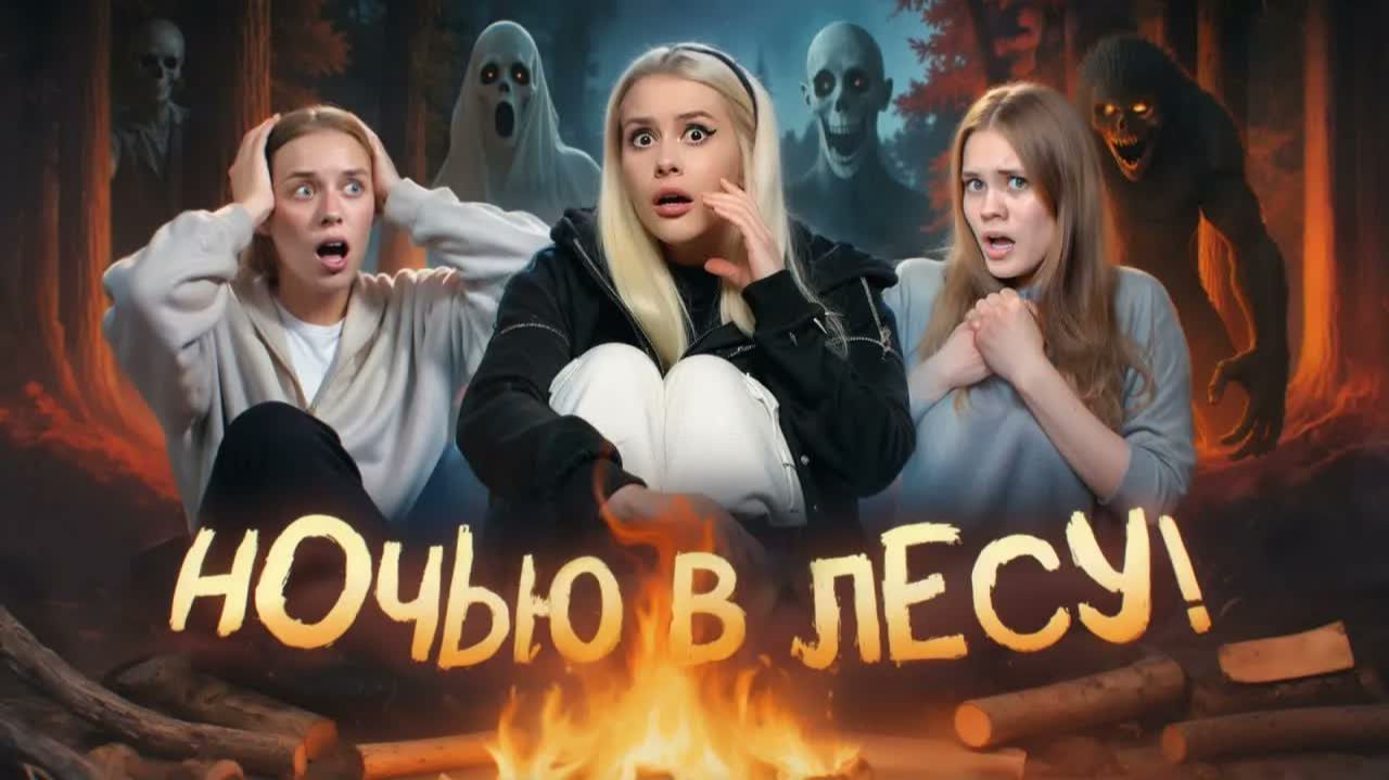 Читаем СТРАШНЫЕ истории ночью в ЛЕСУ! С Anniemia, Ева Capex, LyapoTanya Ляпотаня