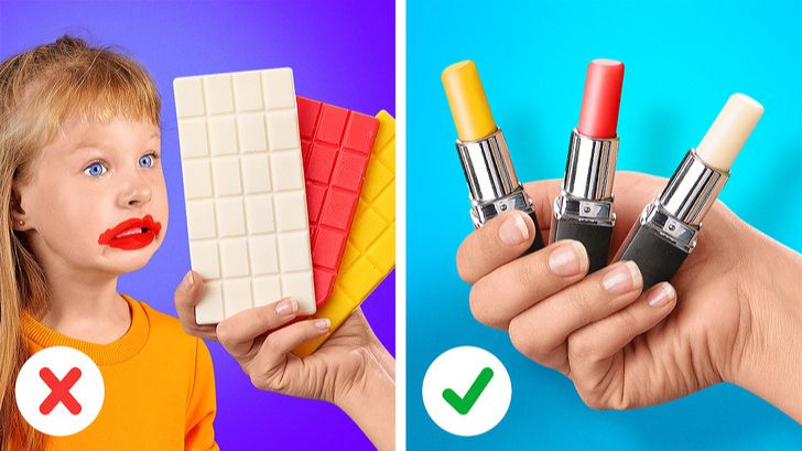 Съедобная помада?! 💄🍬 Умные родительские лайфхаки с едой