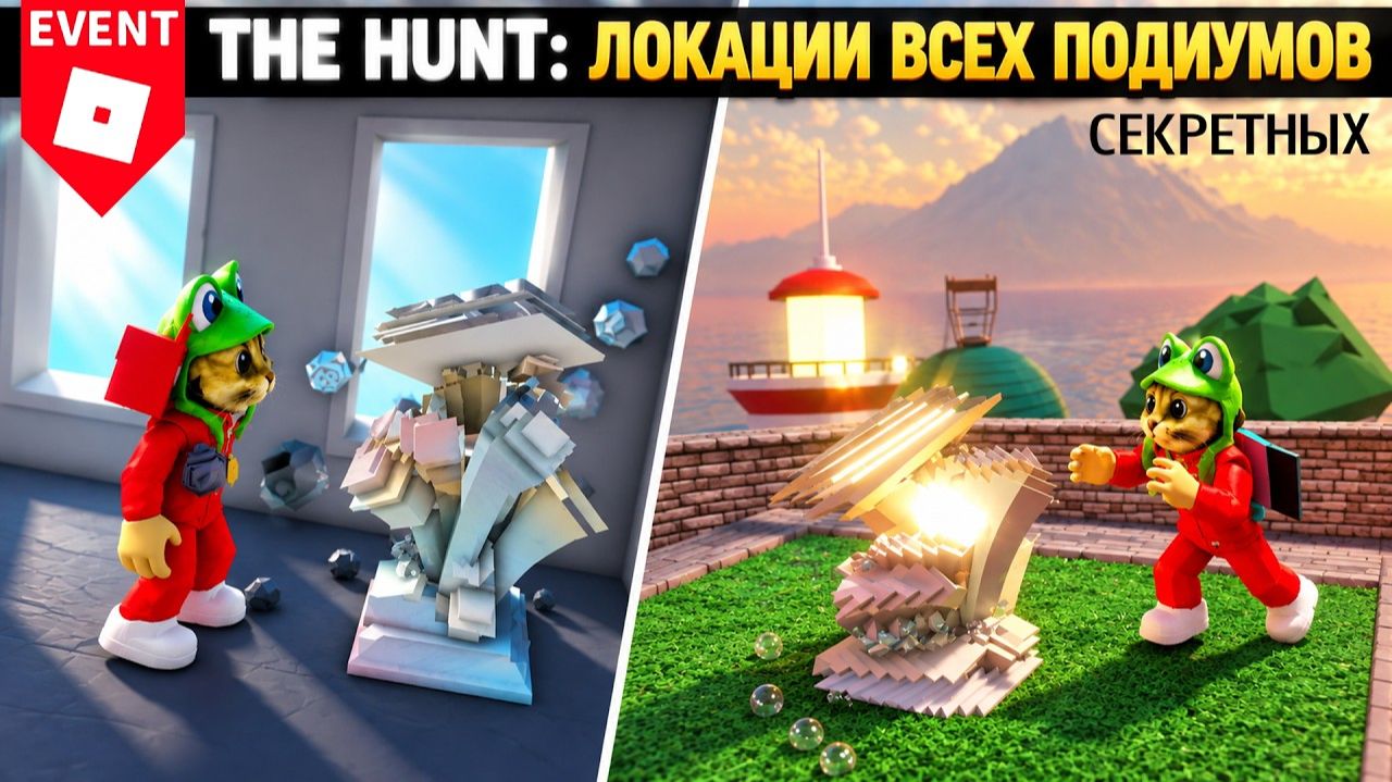 ВСЕ ЛОКАЦИИ СЕКРЕТНЫХ ПОДИУМОВ ДЛЯ ВЕЩЕЙ в Охота: РОБЛОКС 20 | The Hunt Roblox 20 | Как легко найти