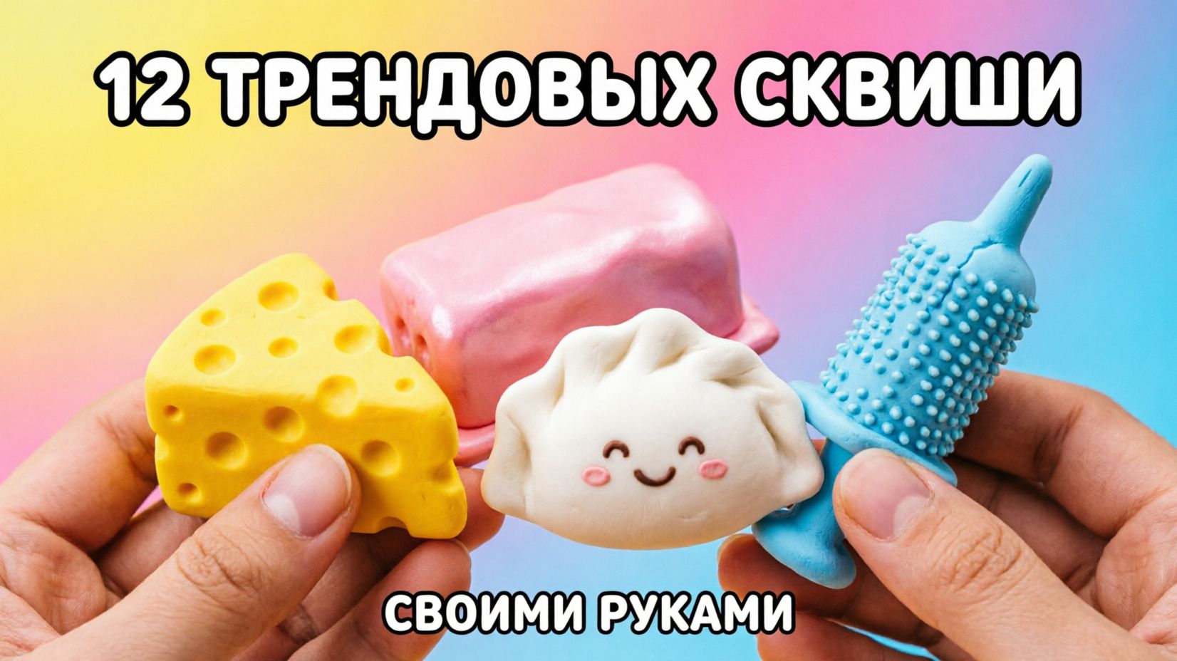 12 КРУТЫХ ИДЕЙ: Как сделать популярные СКВИШИ своими руками 🍔 Баттер, Дамплинг, Нидл, Сыр