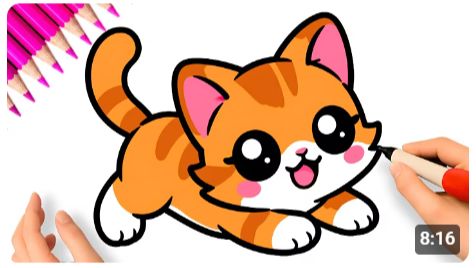 Как легко нарисовать рыжего кота пошагово 🐱🧡