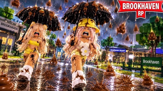 ПЕРЕЖИЛИ КАКАШЕЧНЫЙ💩ДОЖДЬ в БРУКХЕЙВЕН РП🏡в ROBLOX