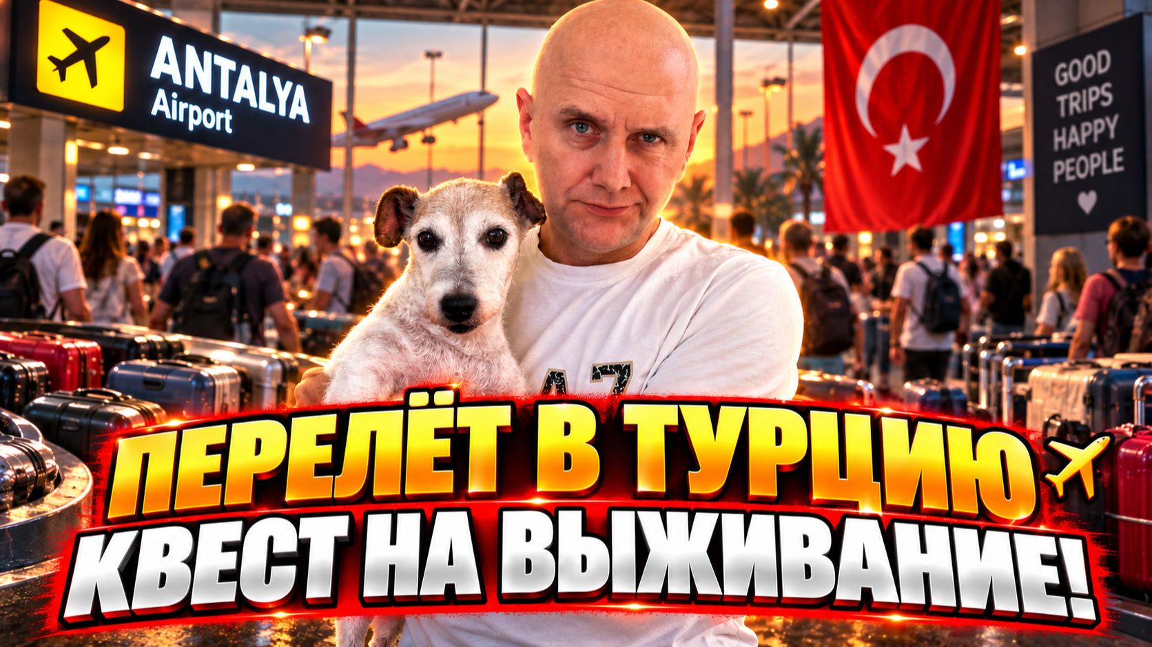 ДОРОГА ИЗ КРЫМА В ТУРЦИЮ. Чуть не сняли с рейса и ТРЕШ поиск собаки в аэропорту Анталии!