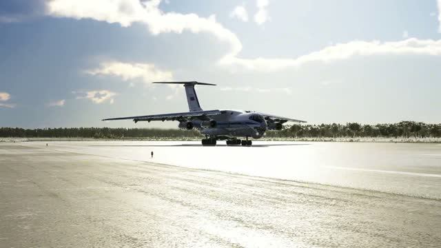 X Plane / ИЛ-76. Руление, взлет, посадка в Жуковском.