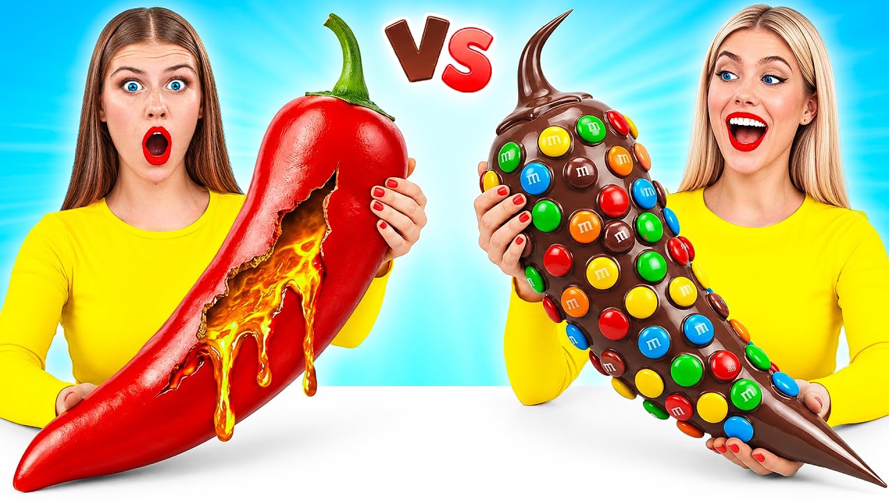 Real Food Vs Chocolate Food Challenge | Awesome Kitchen Tricks By Bubba DO Challenge