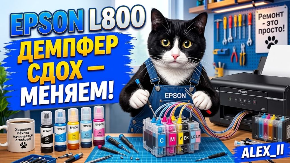 Демпфер сдох? Меняем! Epson L1800, L800, L805