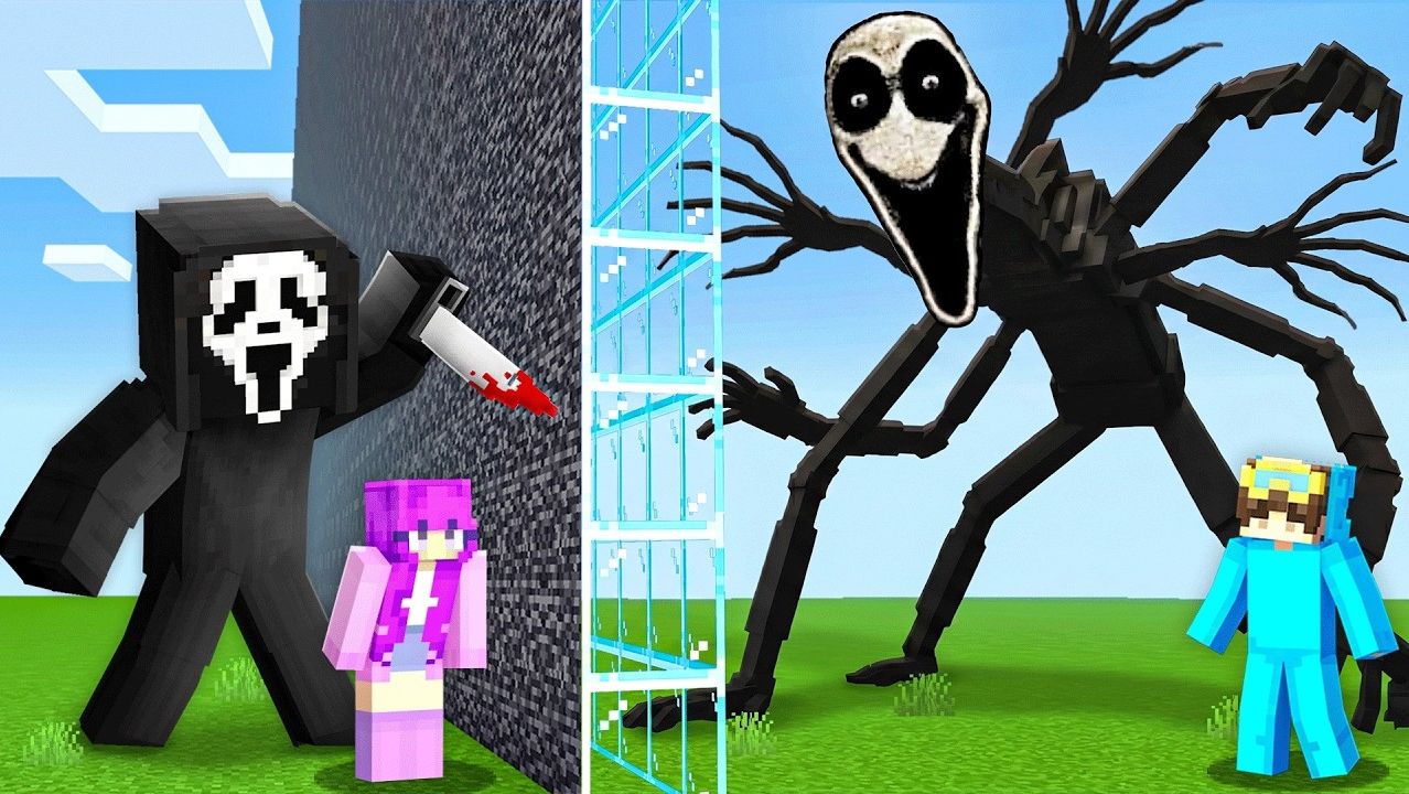 В Майнкрафте сжульничал с боссами ужаса в массовой битве! Minecraft