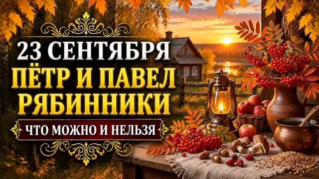 23 СЕНТЯБРЯ — ПЁТР И ПАВЕЛ РЯБИННИКИ | НАРОДНЫЕ ПРИМЕТЫ, ПОВЕРЬЯ, ЧТО МОЖНО И НЕЛЬЗЯ ДЕЛАТЬ