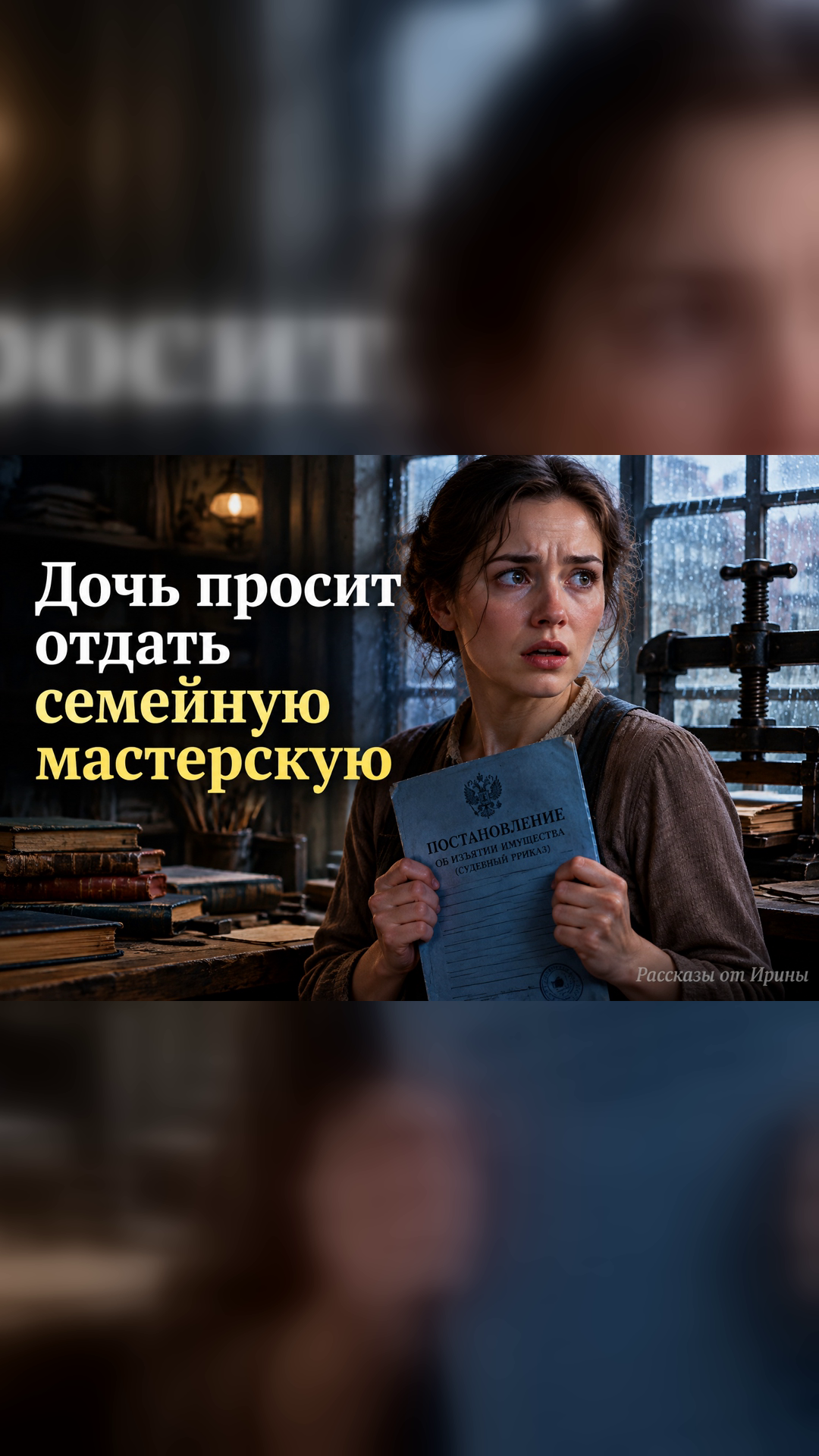 Дочь сорвала план мужа спасти мастерскую за чужой счёт
