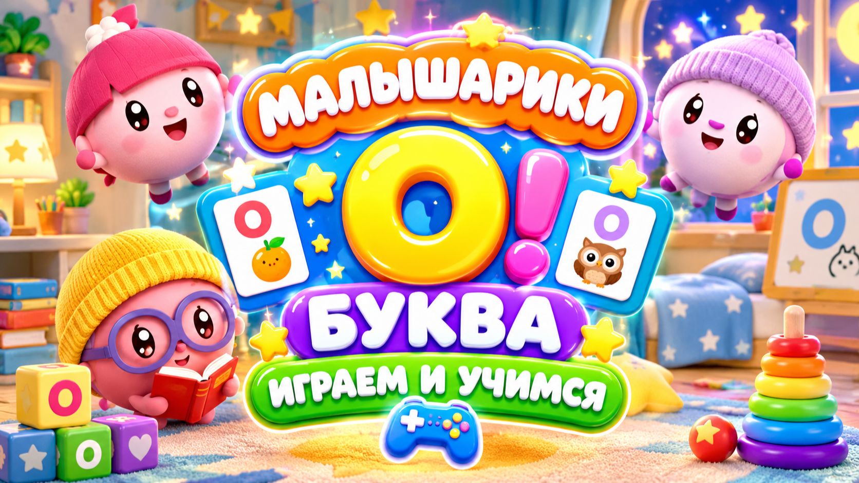 МАЛЫШАРИКИ 🧸 АНГЛИЙСКАЯ БУКВА O! 🇬🇧🔤 ИГРА ДЛЯ МАЛЫШЕЙ