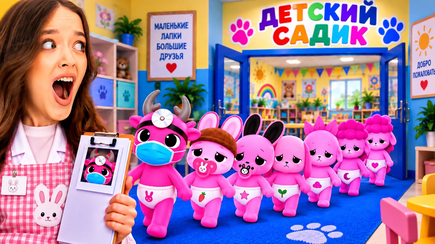 Я НЯНЧУ ТОЛЬКО РОЗОВЫХ МАЛЫШЕЙ В ДЕТСКОМ САДУ ДЛЯ ЖИВОТНЫХ В РОБЛОКС!😱